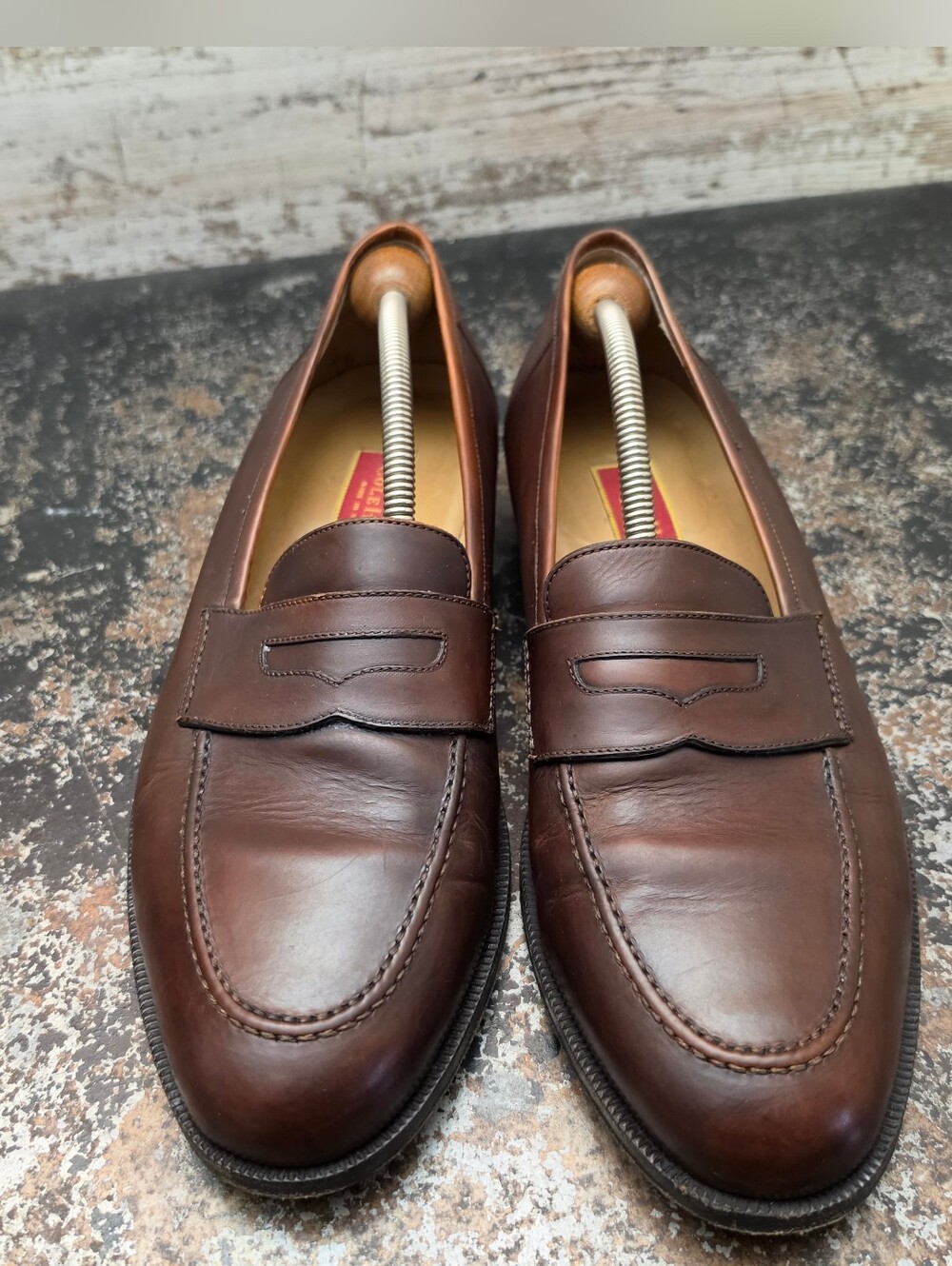 Mens Cole Haan Penny Loafers Sz 11 M Used Brown Leather Made in Italy 913